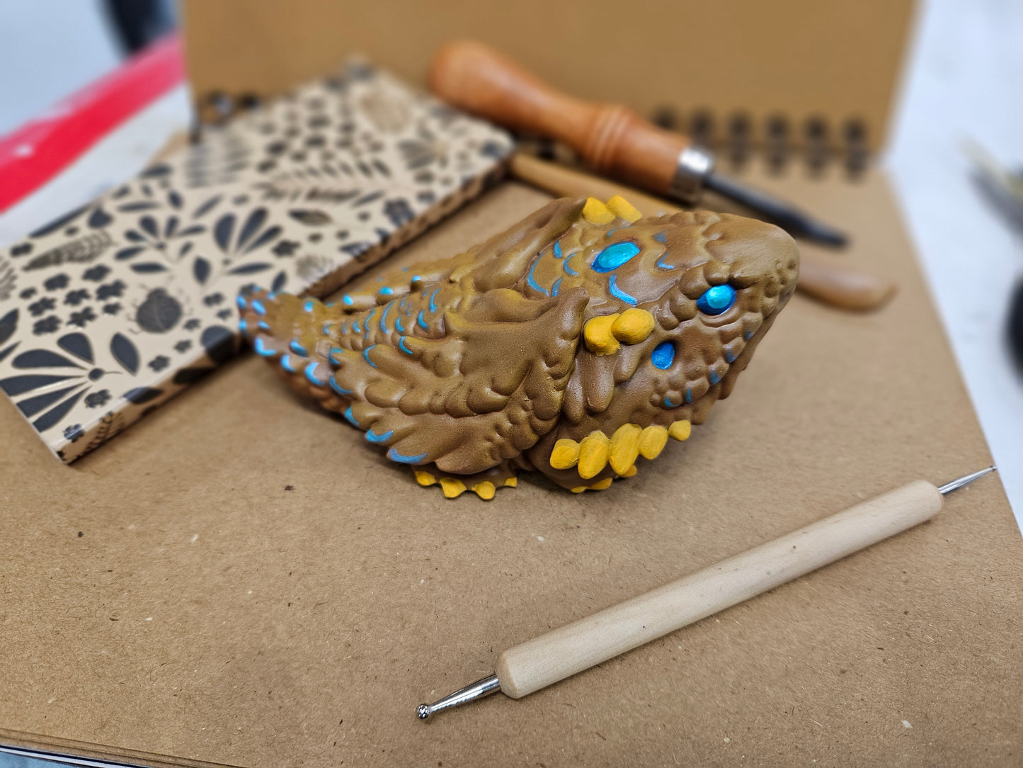**Hand-Painted Resin Baby Dragon - Your Perfect Fantasy Companion Awaits Adoption**