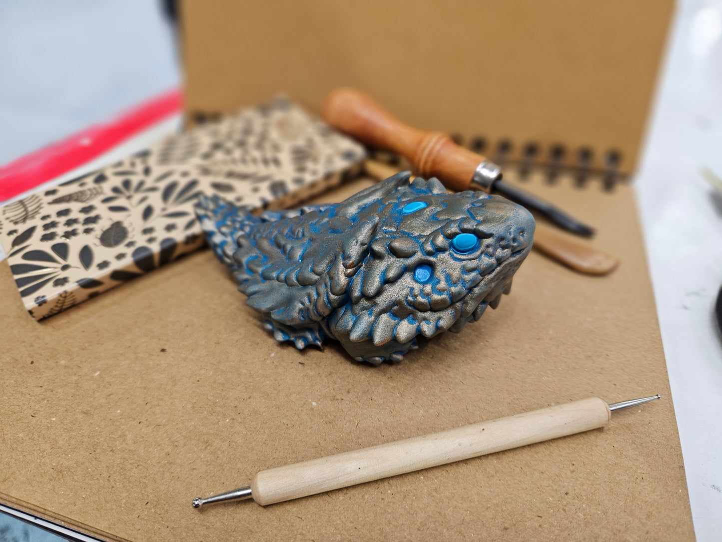 **Hand-Painted Resin Baby Dragon - Your Perfect Fantasy Companion Awaits Adoption**
