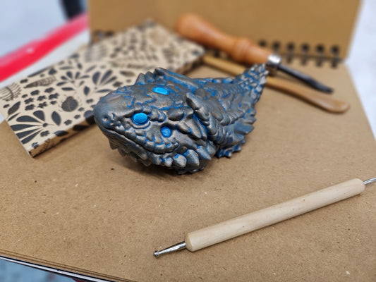 **Hand-Painted Resin Baby Dragon - Your Perfect Fantasy Companion Awaits Adoption**