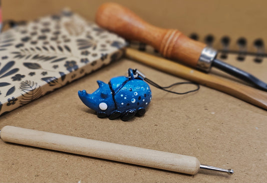 Hand Sculpted Polymer Clay Beetle Charm