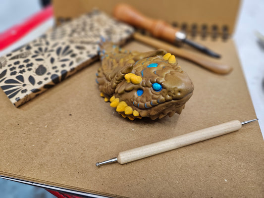 **Hand-Painted Resin Baby Dragon - Your Perfect Fantasy Companion Awaits Adoption**